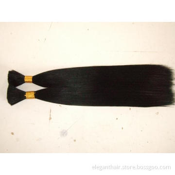 Cheap Price 100% Human Hair Quality Bulk Hair Extension Silky Straight Bulk 20" Black Color